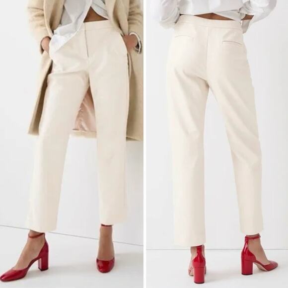 New!‎ J. Crew *Pen Mark* Kate straight-leg pant in faux leather, size 12 - Picture 1 of 16